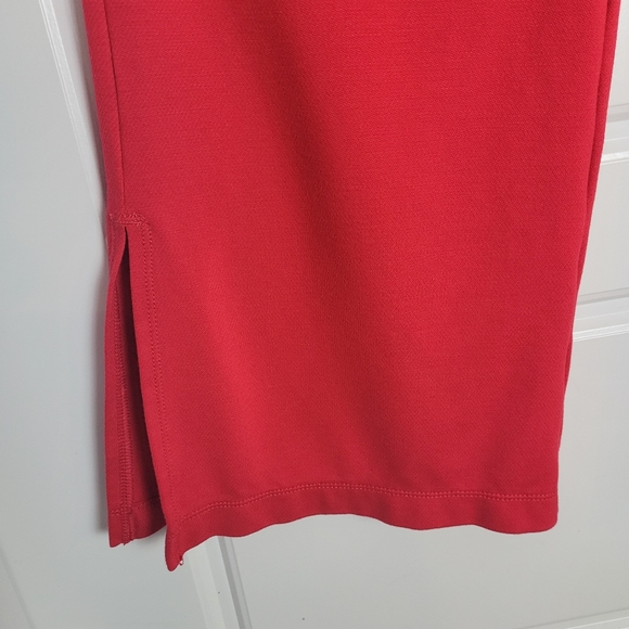 Anthropologie Maeve Tomato red knit flare with slits pull-on pants size Large - Picture 5 of 10